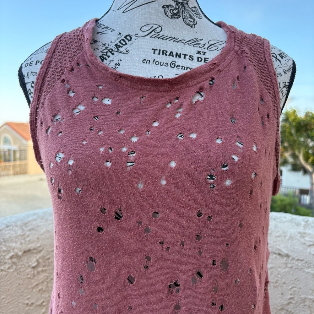 Koral Activewear Chord open back distressed tank top in sandstone size S small - Picture 5 of 11